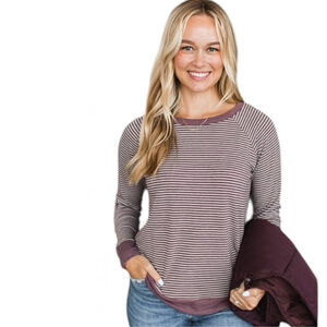 The Pulse Boutique Striped Light Plum Long Sleeve Top New size XS